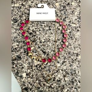 Nine West pink and gold necklace